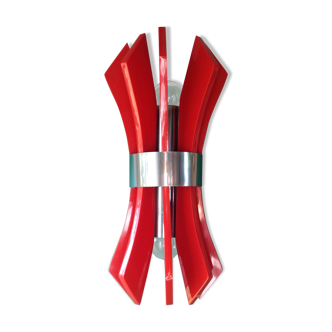 Applique en bakélite rouge et chrome