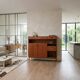 1960s Italian mid-century teak highboard restored with brass feet