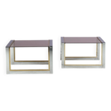 1970s Pair of side tables by Belgo Chrom, Belgium