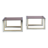 1970s Pair of side tables by Belgo Chrom, Belgium