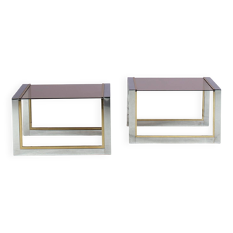 1970s Pair of side tables by Belgo Chrom, Belgium