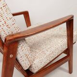 Scandinavian Vintage Armchair With Upholstery Bouclè Cushions Mid Century Design