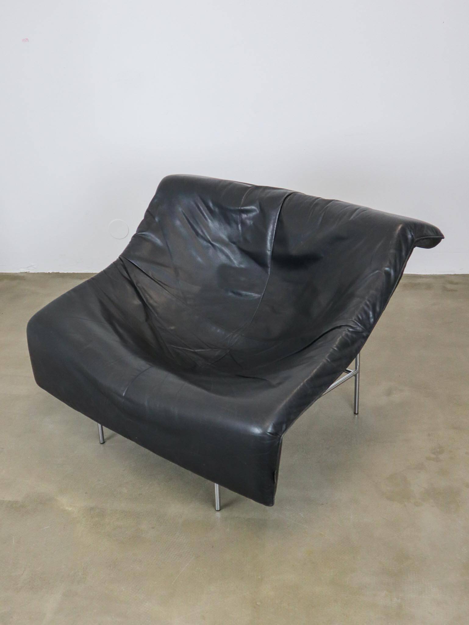 Vintage leather Butterfly chair with steel frame by G. van den Berg, Montis