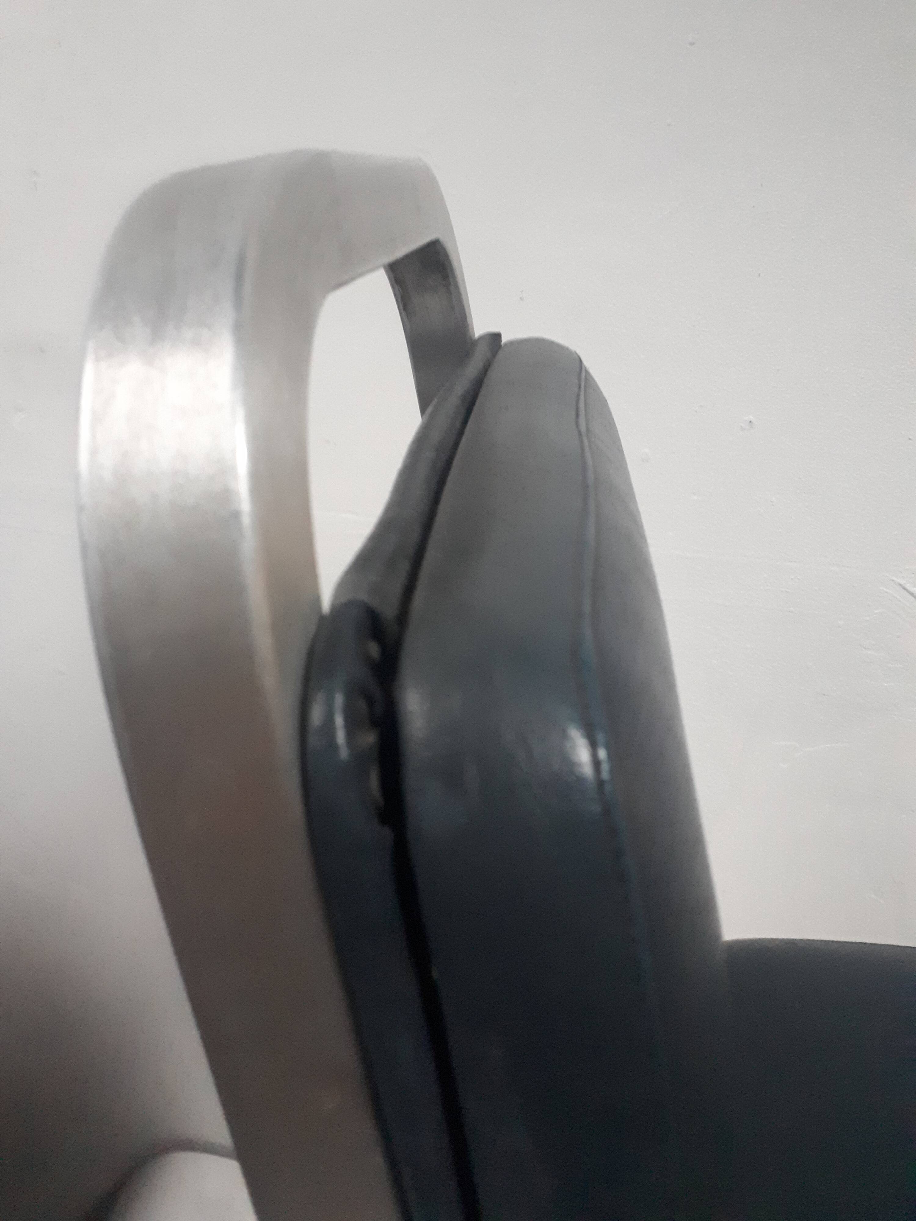 pair of vintage design chair 1960 aluminium skai black