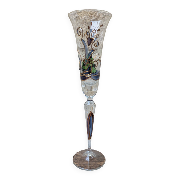Flute à champagne Paul Nagel collection rêveries modèle Atlantis peint main