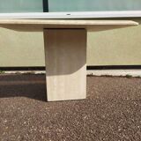 Square travertine coffee table
