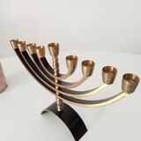 Art Deco Hebrew Candlestick Menorah with 9 Branches