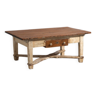 Ancienne table basse blanche (vers 1920)