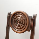 Ensemble de six chaises à manger art déco en chêne Français (6)