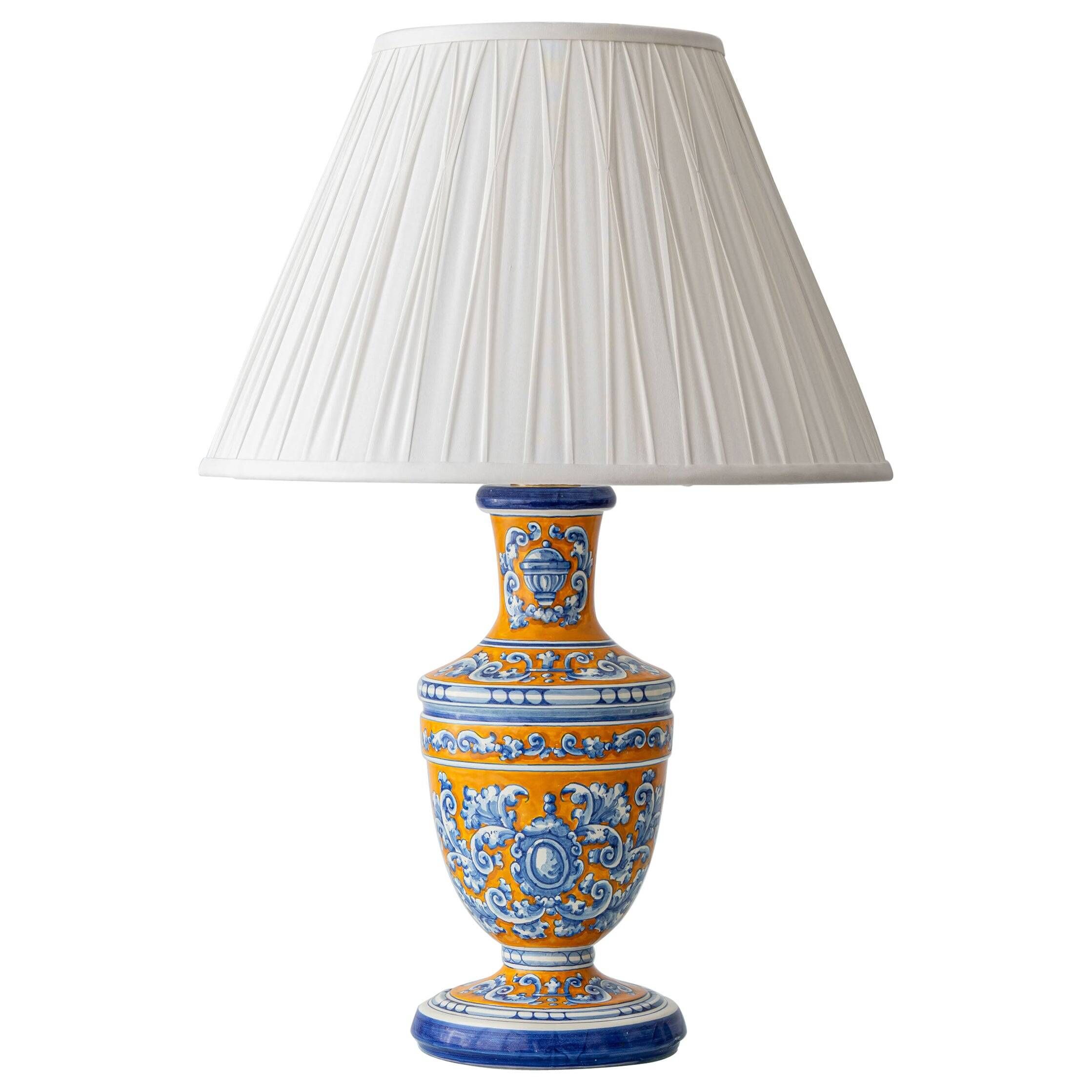 Vintage Talavera Table Lamp, Hand-Painted Ceramic, Spain