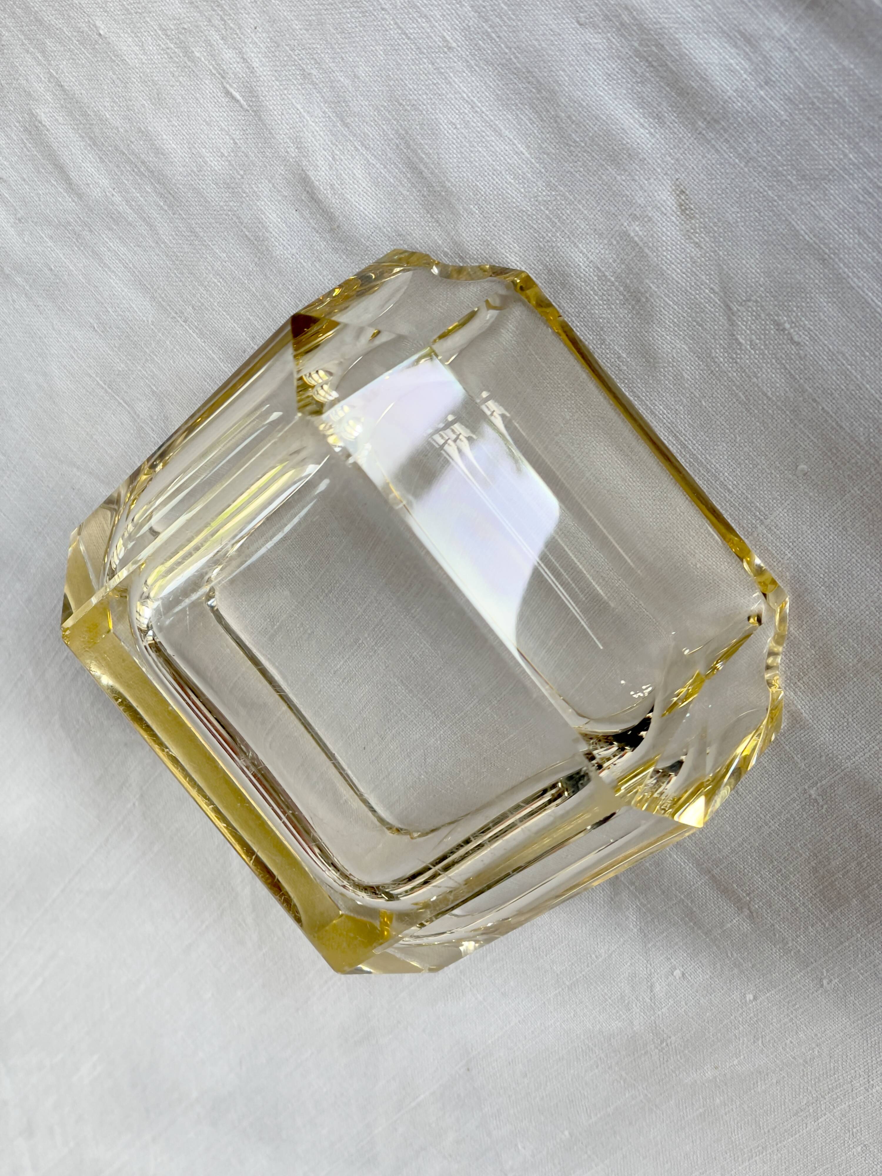 Baccarat Art Deco crystal square ashtray