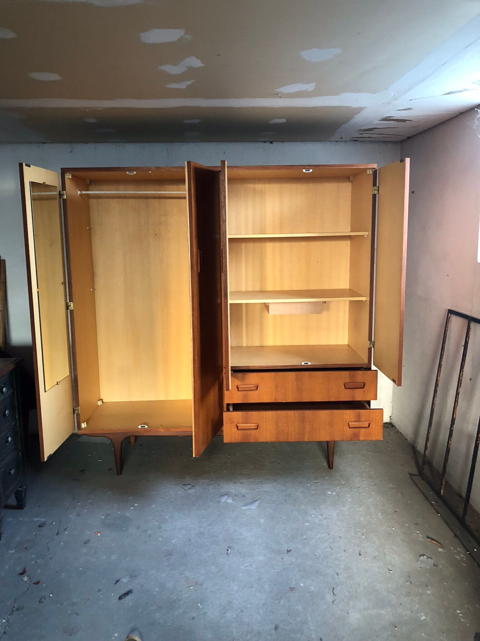 Vintage scandinavian wardrobe in teak