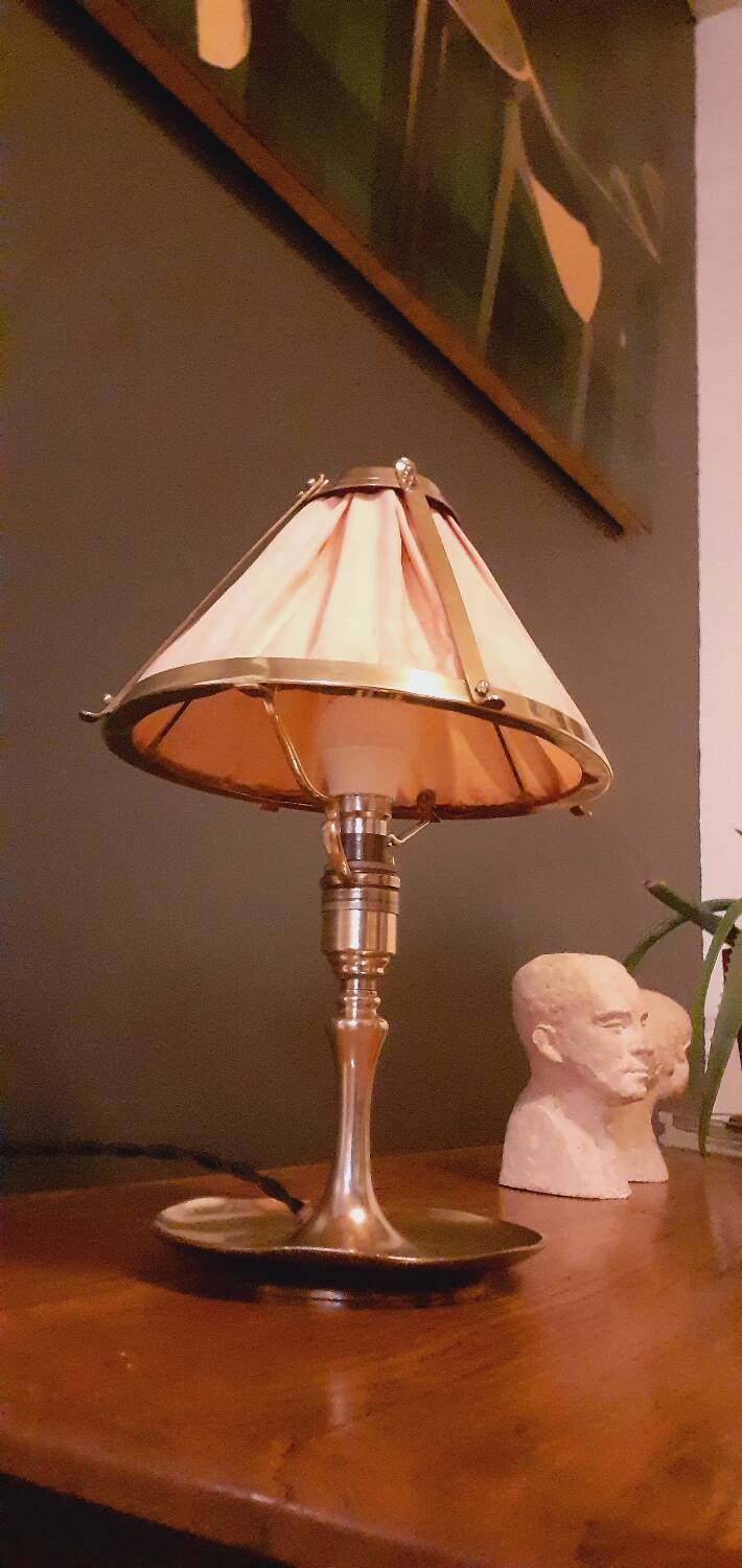 Lamp, Art Nouveau pocket, bronze noodle