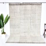 7x10 Brown White Handmade Turkish Vintage Rug 209x298Cm