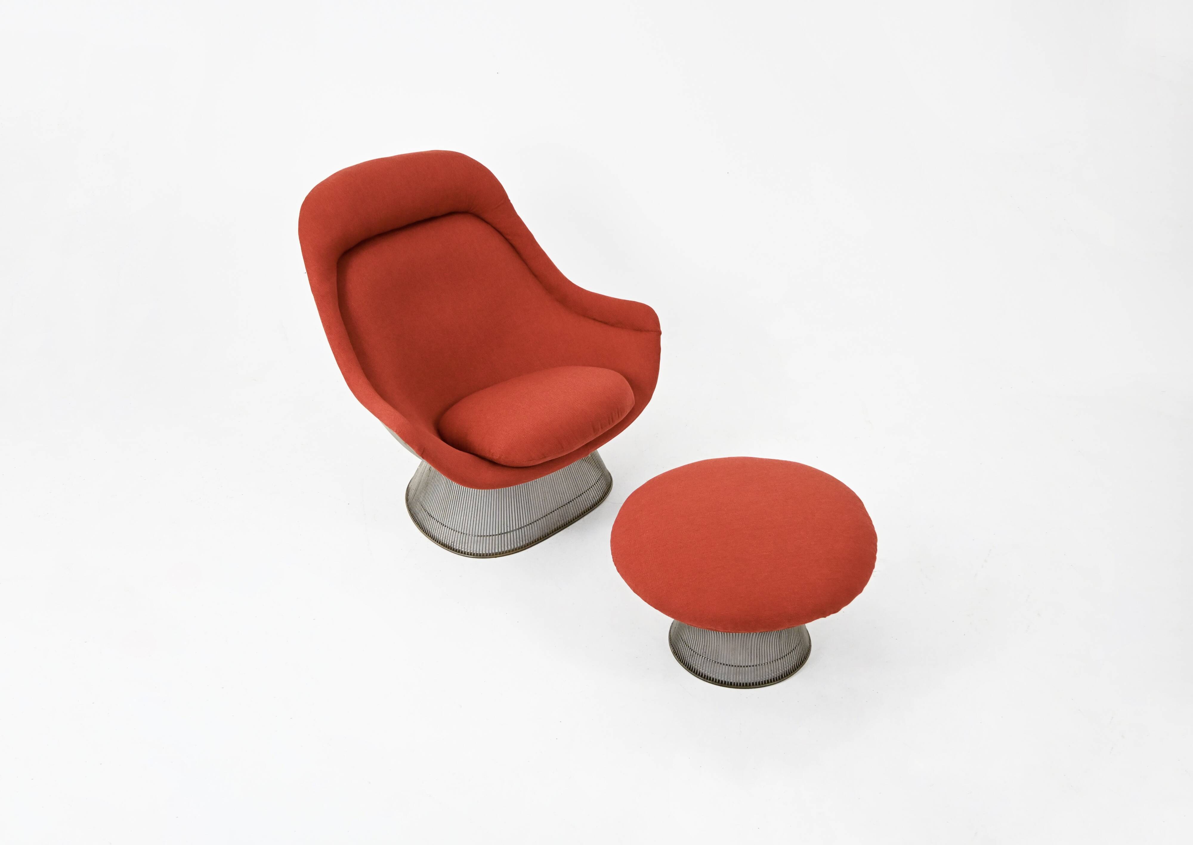 Fauteuil et repose-pieds par Warren Platner pour Knoll International, 1960s