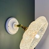 Vintage art deco wall lamp with white Clichy glass shade