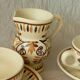 2 cups of chocolate lunch and faience henriot quimper milk jar