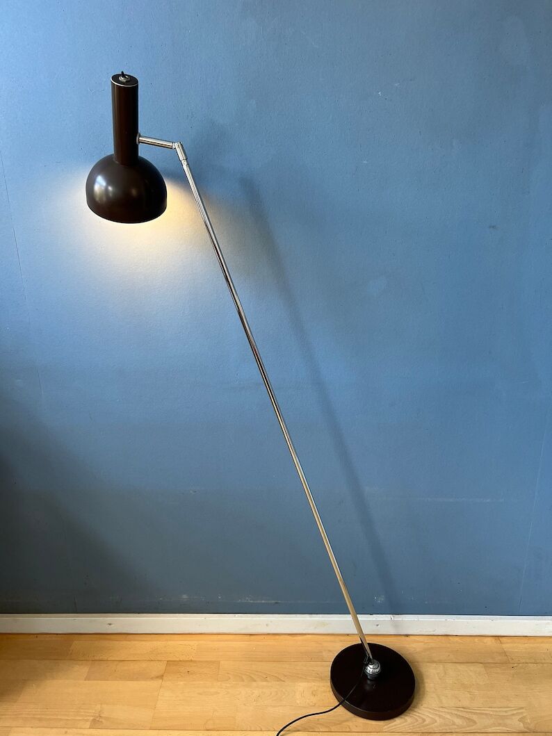 Rotary floor lamp brown ball Hala