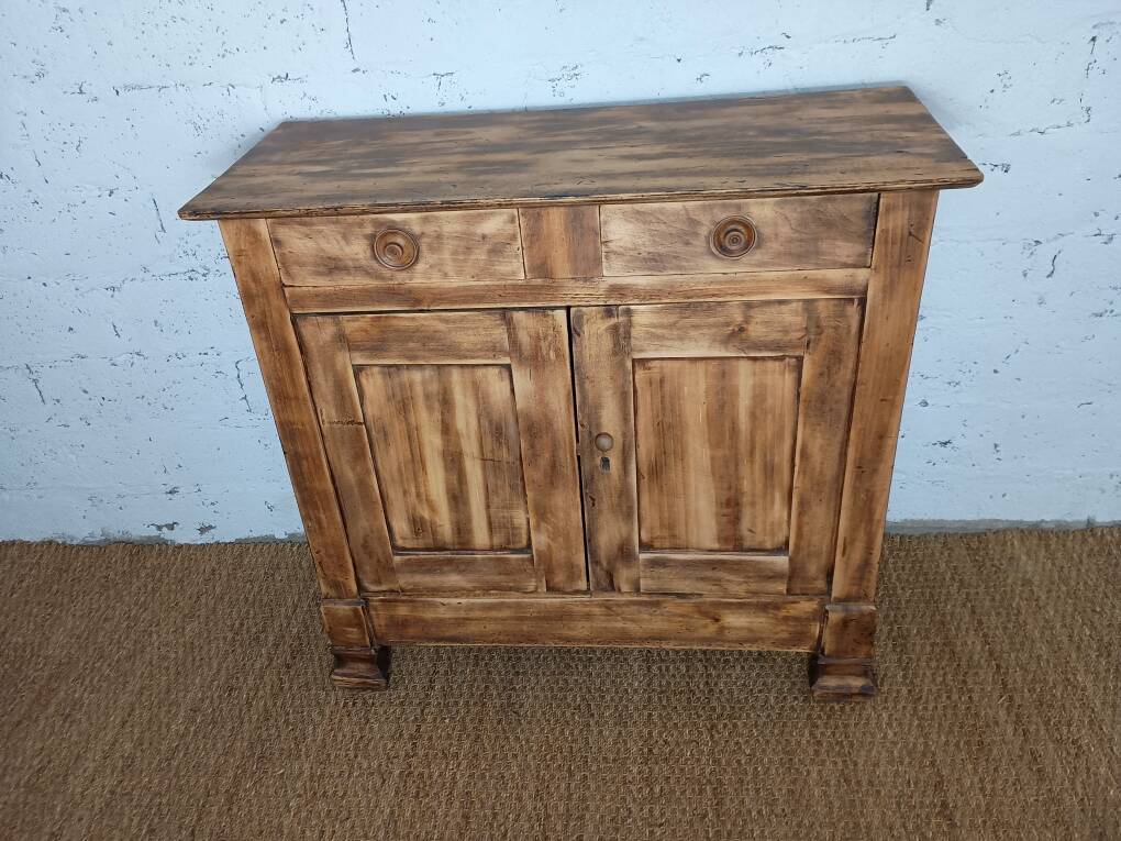 Vintage Parisian buffet in fir wood