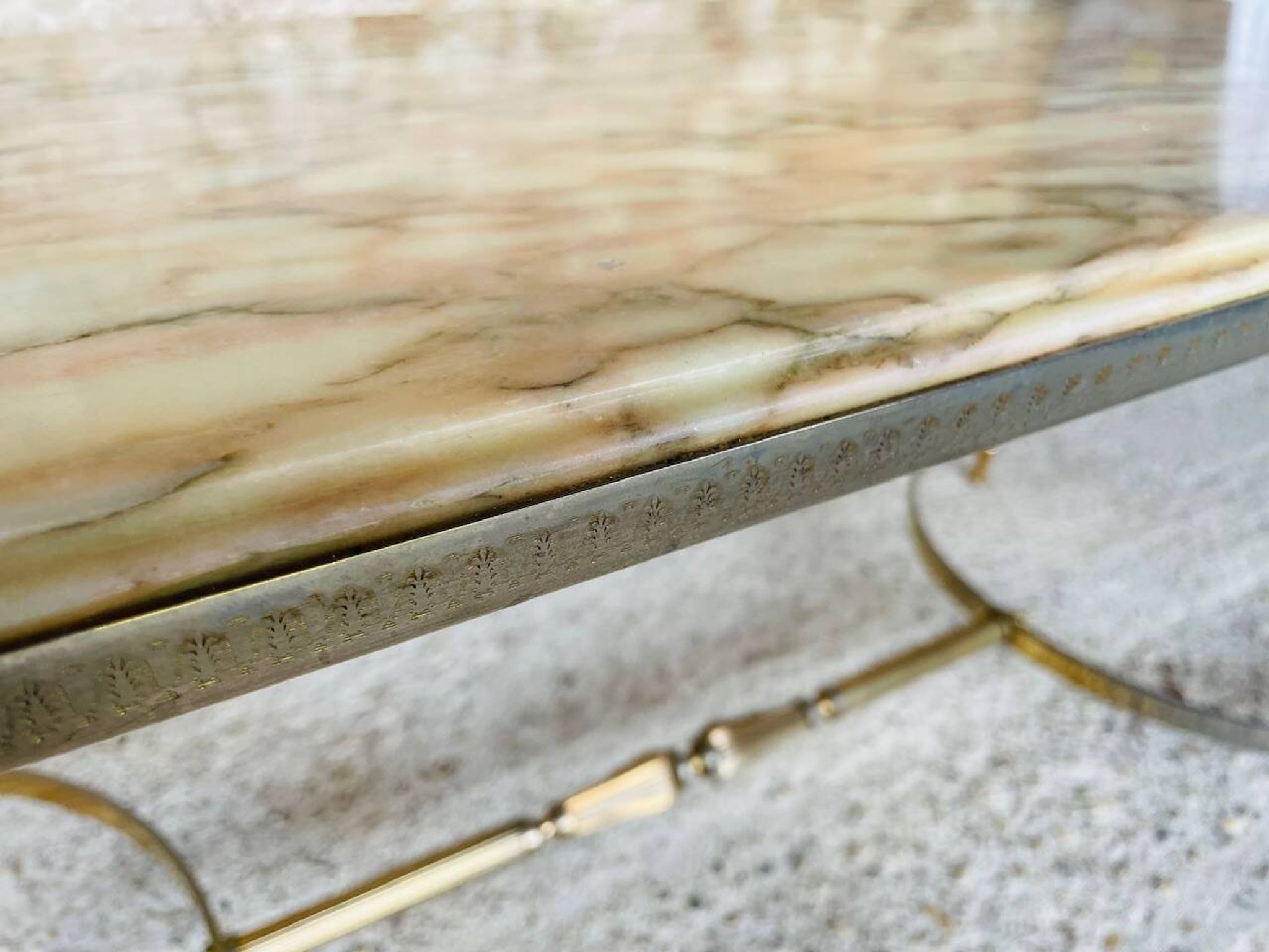 Vintage marble and brass coffee table circa 60's