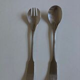 Salad cutlery 1970 brushed stainless Vieux Paris