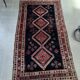 Old certified hand-knotted Persian Hamadam rug, wool on cotton weft, 150x270cm