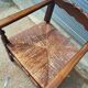 Pair of wooden and straw farmhouse armchairs