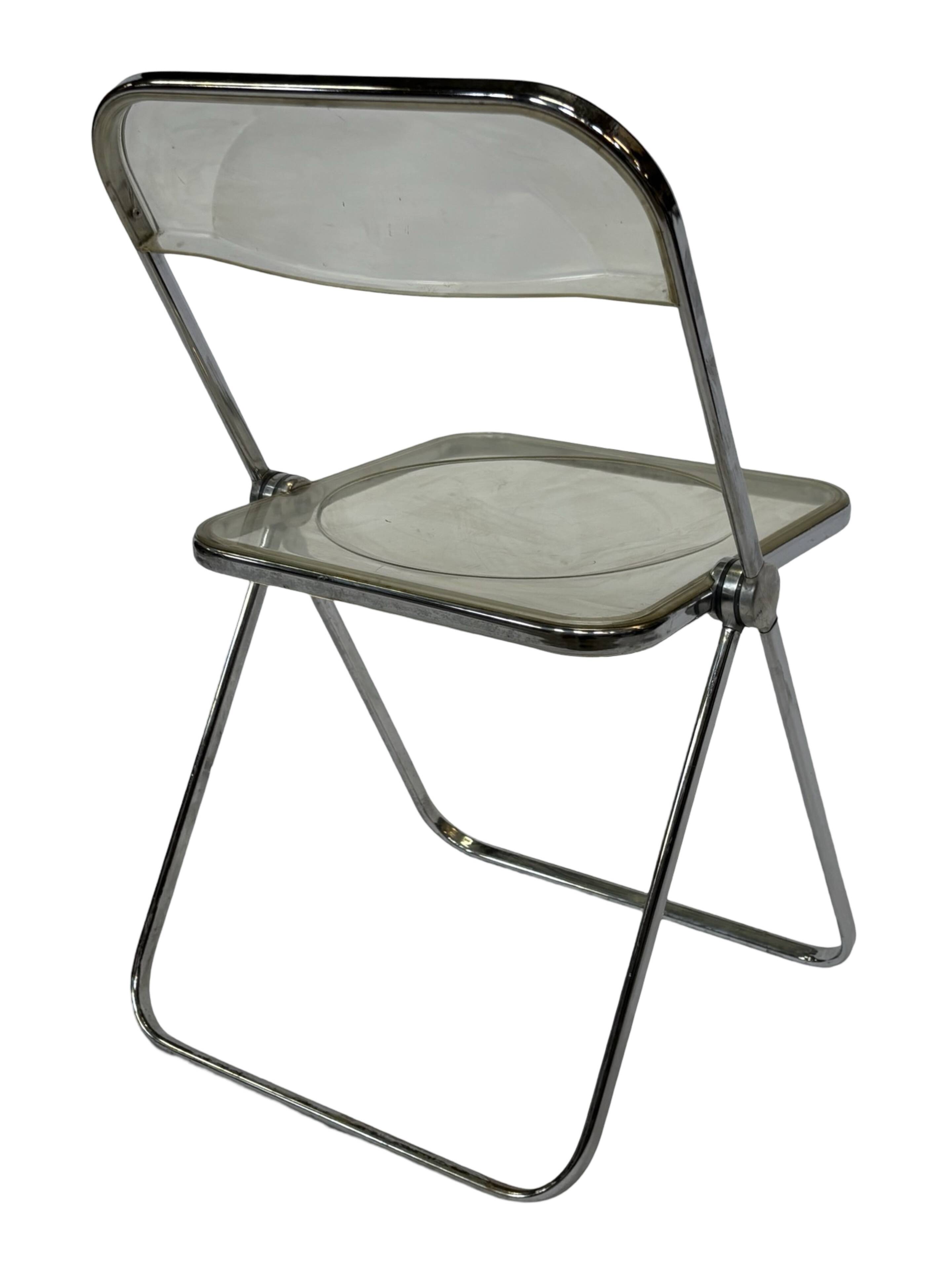 Chaise vintage Plia par Giancarlo Piretti pour Castelli