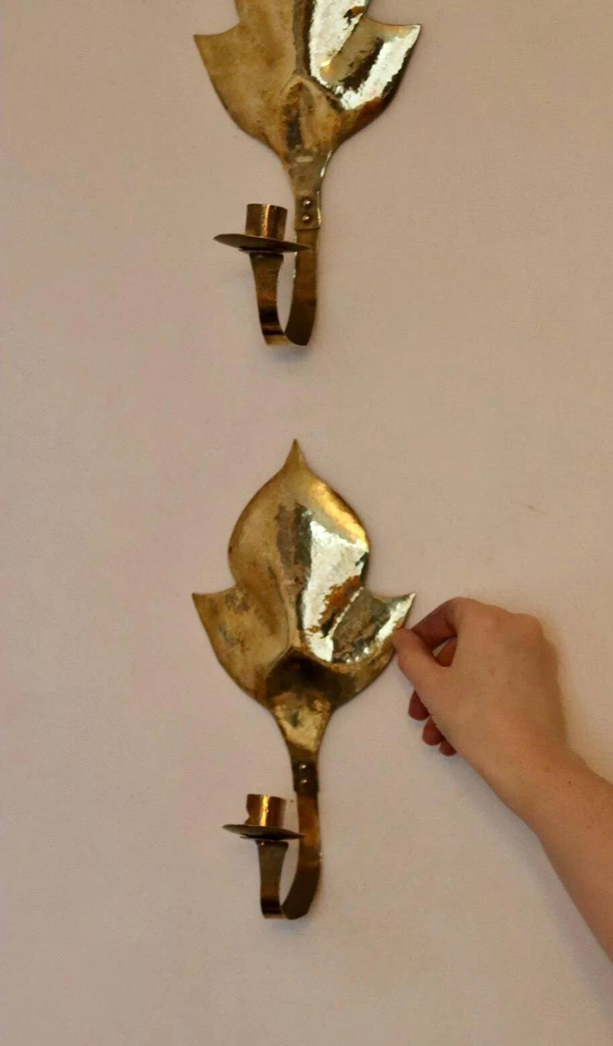 Pair of mid-century Swedish brass sconces