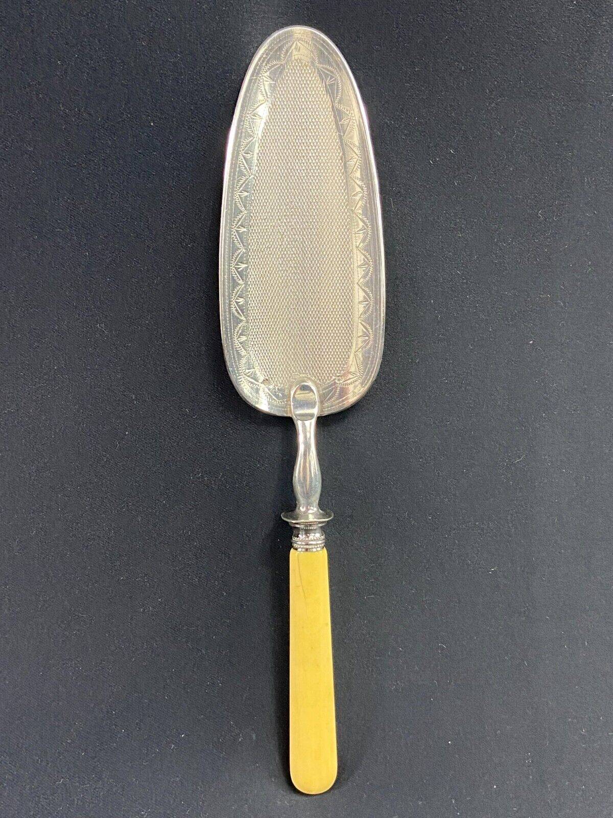 Serving shovel in guilloché silver metal 19th century Napoleon III