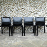 Vintage CAB 412 chairs, Mario Bellini design for Cassina, set of 4