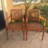 Pair of caned chairs