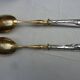 Filled silver salad serving cutlery, minerva hallmark