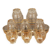 12 verres vintage pied étoile liseré doré