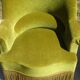 Fauteuils crapauds en velours vert, les 2