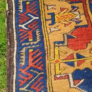 Turkish YAHYALI vintage anatomy rug handmade in wool - 131 x 227