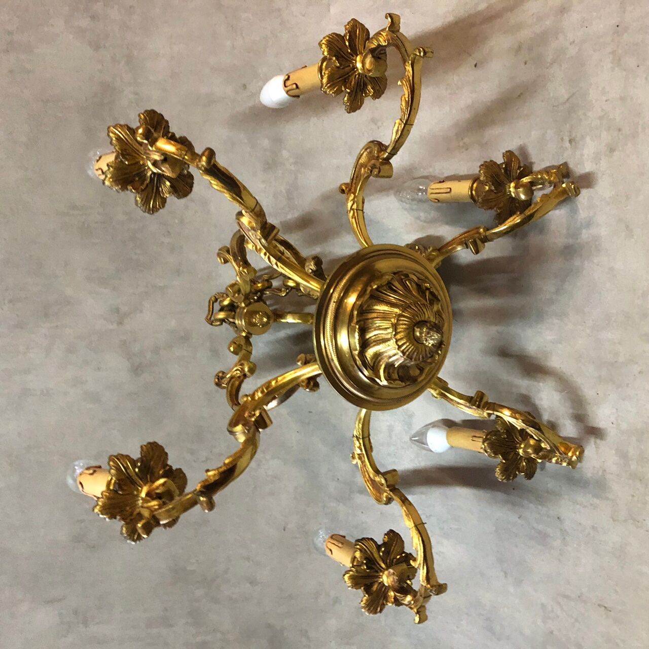Louis XV bronze 6 lights chandelier