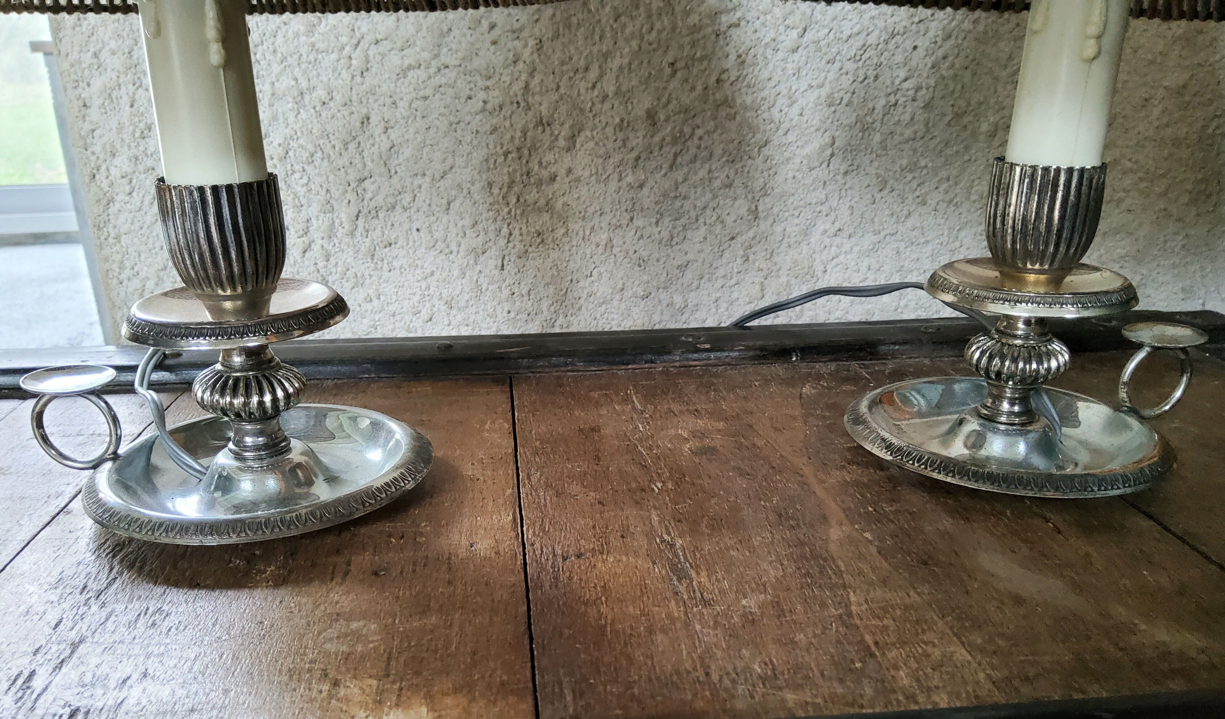 Pair of candlestick lamps