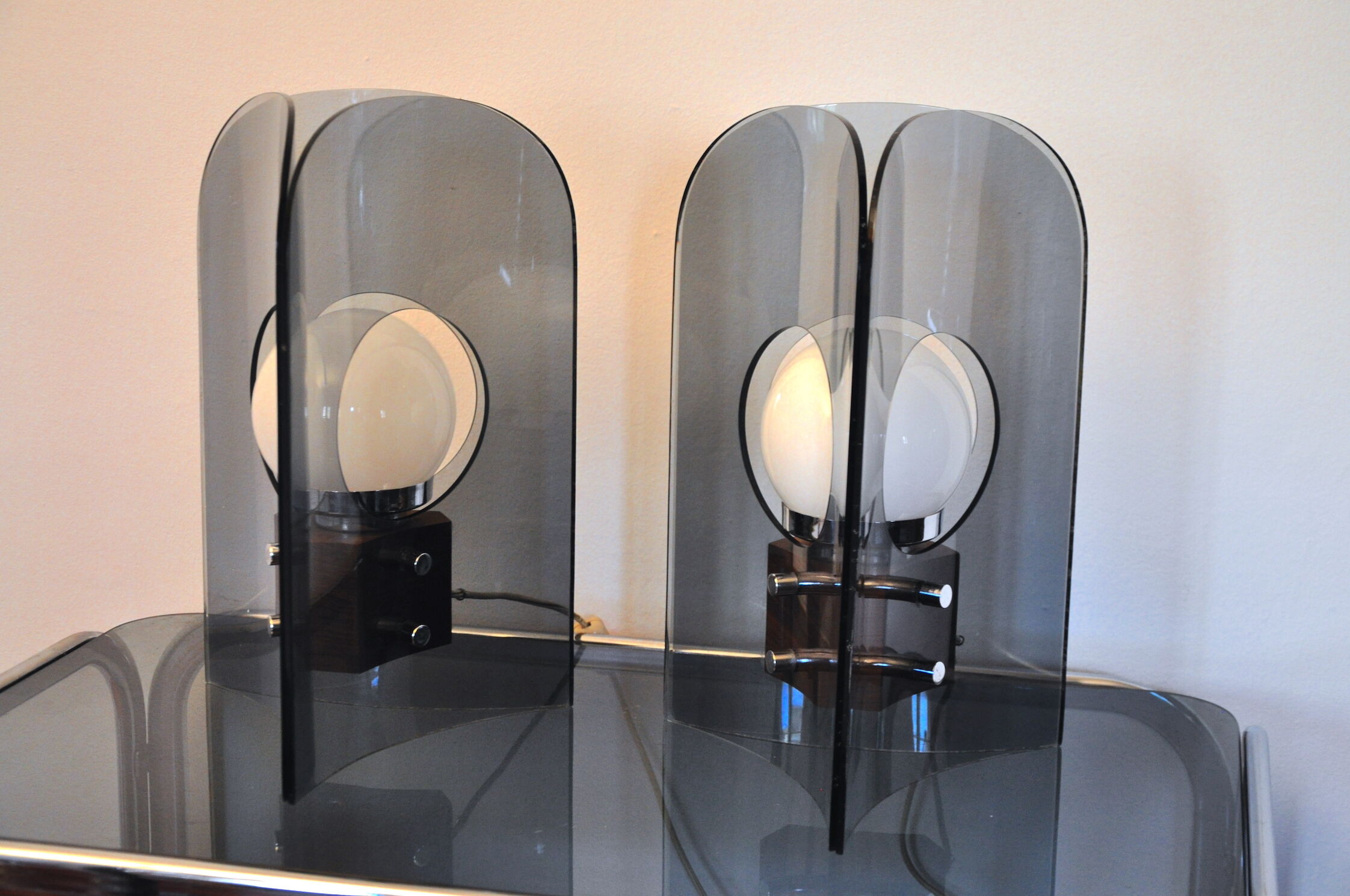 Pair of Midcentury Lamp, Metcidrylate and Wood, Denmark