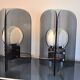 Paire de lampes midcentury méthacrylate et bois danemark