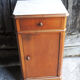 Old louis philippe style bedside table in wood & white marble
