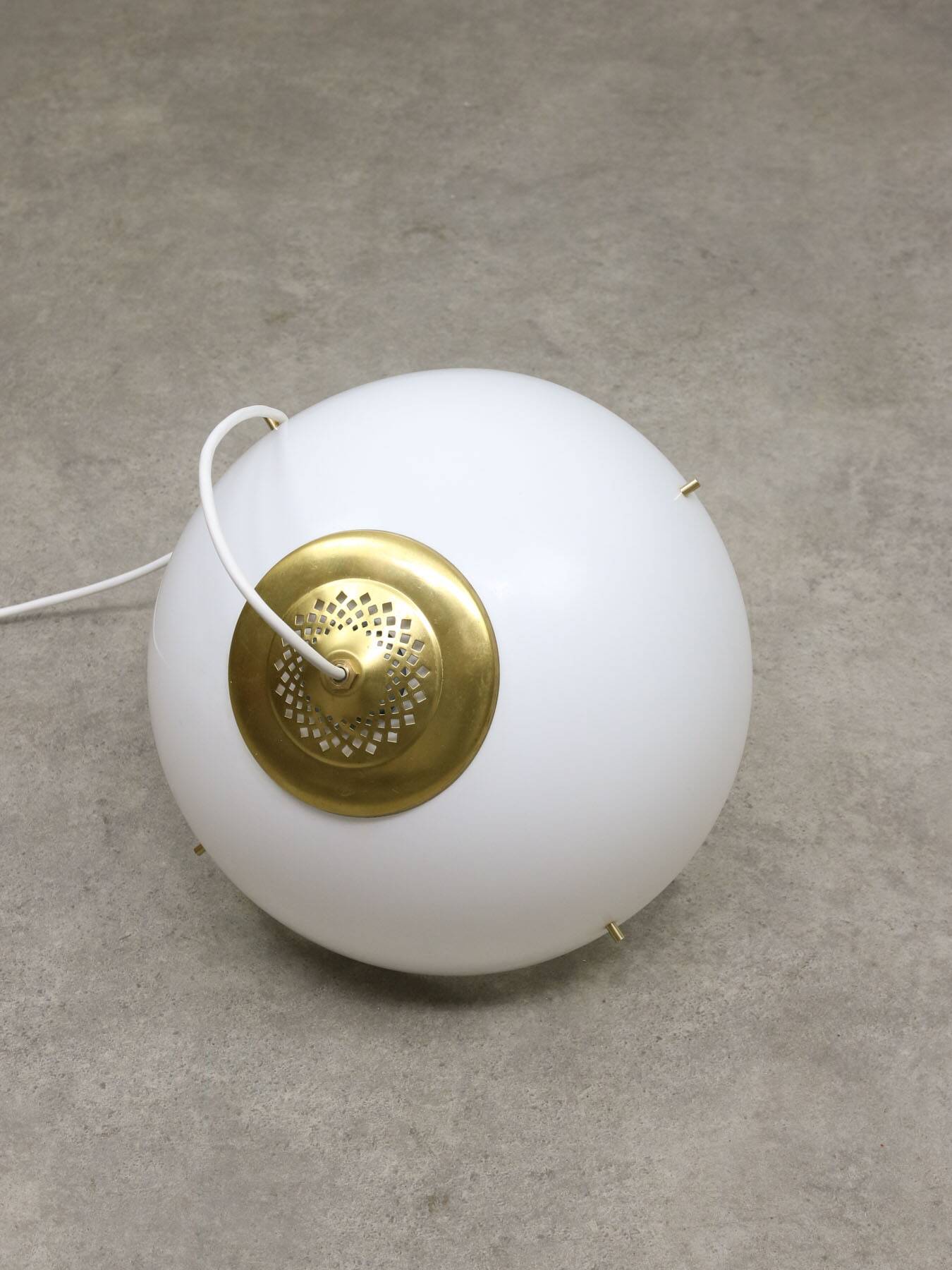 Italian Space Age Pendant in Brass and Plexiglass, 1970s