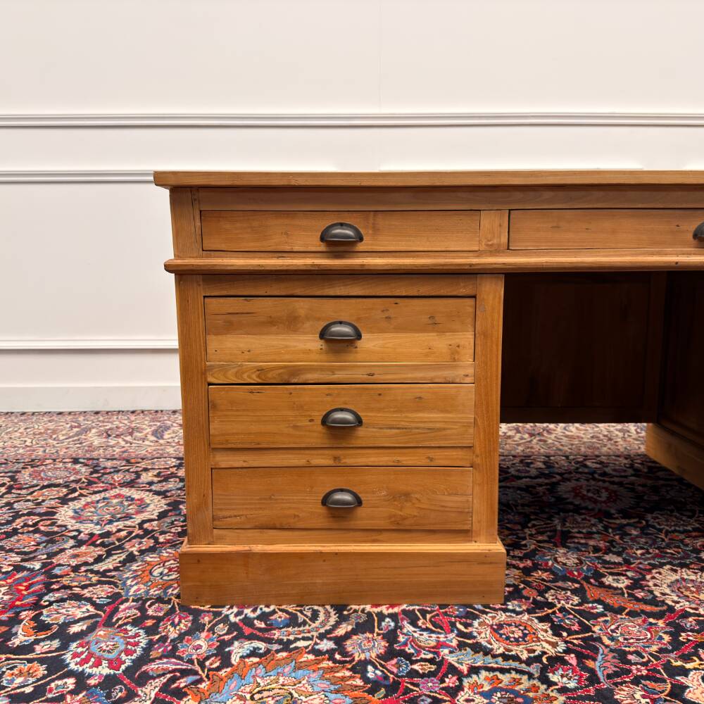 Large classic English desk with back panel
