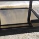 Designer coffee table in metal and smoked glass, 70s-80s