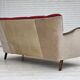 1950s, Danish 3-seater sofa, original red/beige furniture wool.