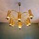 Large geometric brass chandelier, Gaetano Sciolari, Boulanger, 1970