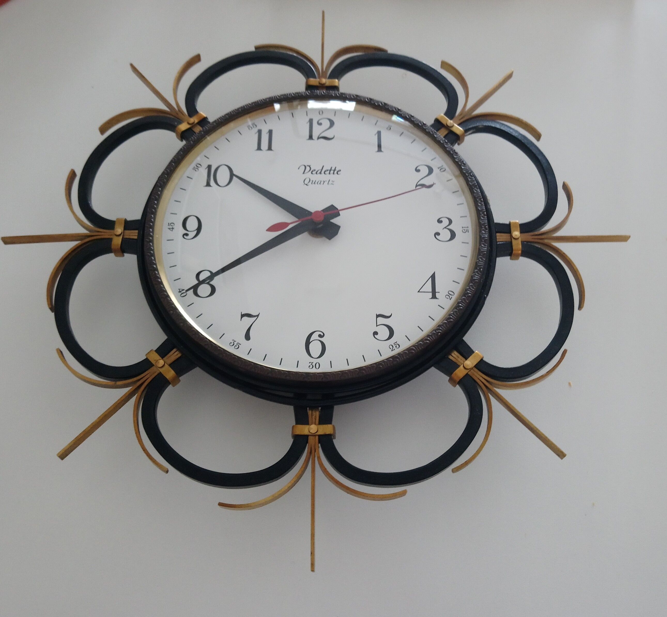 Horloge Vedette fer et laiton années 70