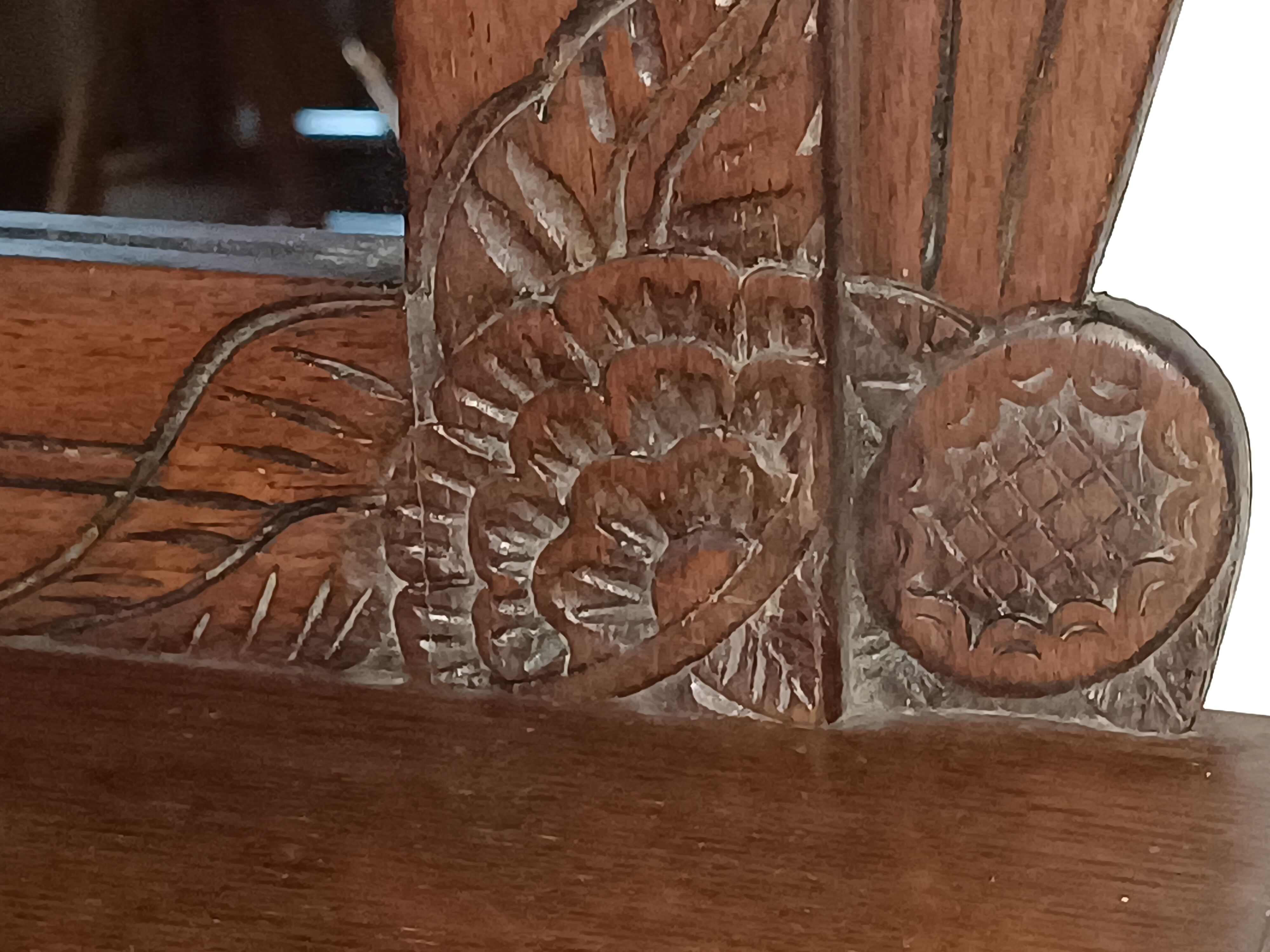 Mirror with 2 drawers solid oak. 50s