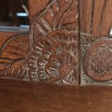 Mirror with 2 drawers solid oak. 50s