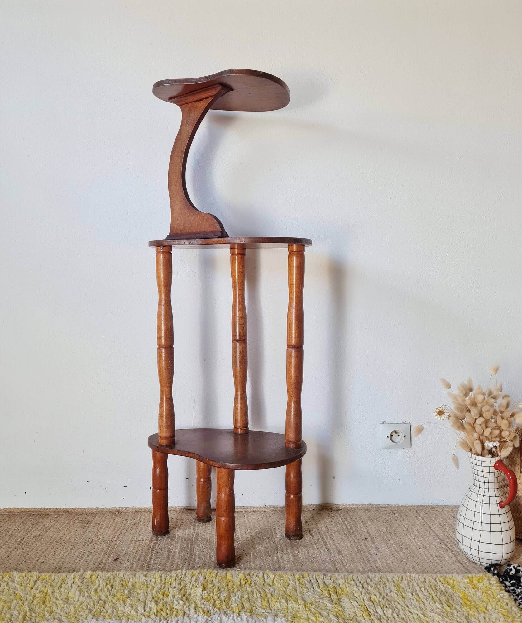 Antique wooden stand - antique wooden plant holder